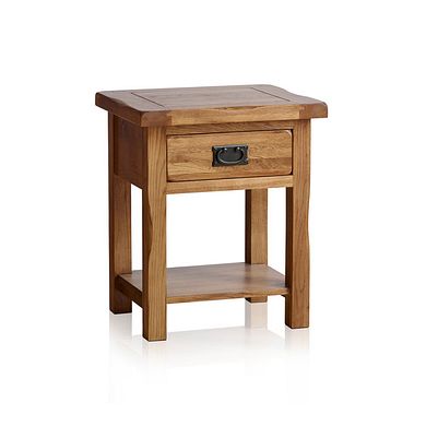 Original Rustic Solid Oak Bedside Table