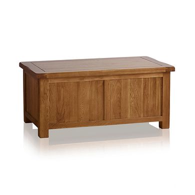 Original Rustic Solid Oak Blanket Box