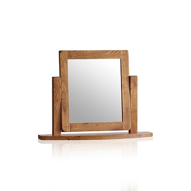 Original Rustic Solid Oak Dressing Table Mirror
