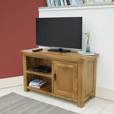 Original Rustic Solid Oak TV Cabinet