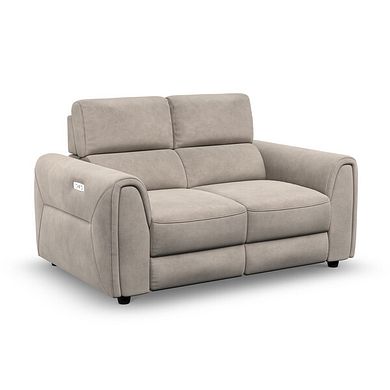 Santorini 2 Seater Electric Recliner Sofa with Power Headrests in Nomad Sahara Fabric