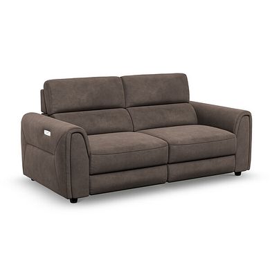 Santorini 3 Seater Electric Recliner Sofa with Power Headrests in Nomad Driftwood Fabric