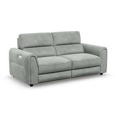 Santorini 3 Seater Electric Recliner Sofa with Power Headrests in Nomad Pebble Fabric