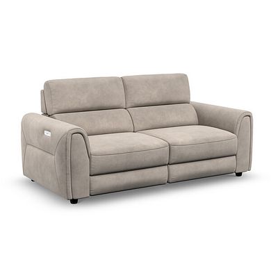 Santorini 3 Seater Electric Recliner Sofa with Power Headrests in Nomad Sahara Fabric