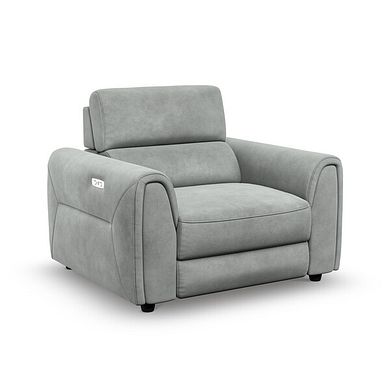 Santorini Electric Recliner Armchair with Power Headrest in  Nomad Pebble Fabric
