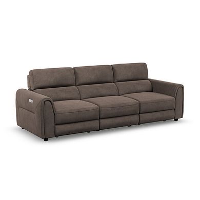 Santorini  Modular 3 Seater Power Motion Chaise Sofa in Nomad Driftwood Fabric- GROUP 9