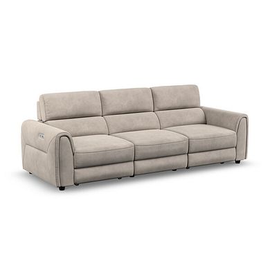 Santorini  Modular 3 Seater Power Motion Chaise Sofa in Nomad Sahara Fabric- GROUP 9
