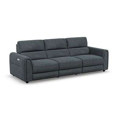 Santorini Modular 3 Seater Electric Reclining Sofa with Power Headrests in Nomad Harbour Mist Fabric  - GROUP 9