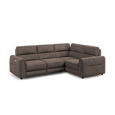 Santorini Modular 4 Seater Electric Recliner Left Hand Corner Sofa with Power Headrests in Nomad Driftwood Fabric - GROUP 2
