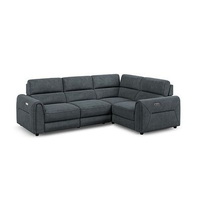 Santorini Modular 4 Seater Electric Recliner Left Hand Corner Sofa with Power Headrests in Nomad Harbour Mist Fabric - GROUP 2