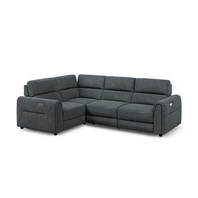 Santorini Modular 4 Seater Electric Recliner Right Hand Corner Sofa with Power Headrests in Nomad Harbour Mist Fabric - GROUP 2