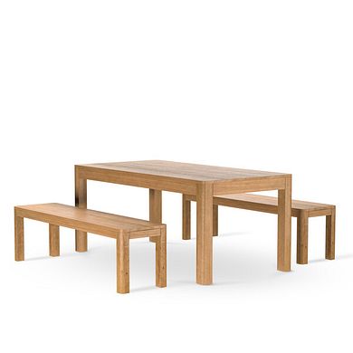 Savannah Hevea Dining Table and 2 Savannah Hevea Wood Benches