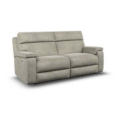 Selby 3 Seater Power Recliner Sofa with Power Headrest in Miller Taupe Fabric