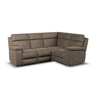 Selby Group 2 Electric Recliner - Left Hand in Miller Earth Brown Fabric