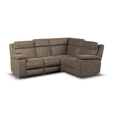 Selby Group 2 Electric Recliner with Power Headrest  Lumbar Support - Left Hand in Miller Earth Brown Fabric