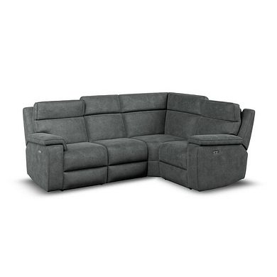 Selby Group 2 Electric Recliner with Power Headrest  Lumbar Support - Left Hand in Miller Grey Fabric