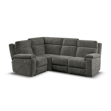 Selby Group 2 Electric Recliner with Power Headrest  Lumbar Support - Right Hand in Plush Charcoal Fabric