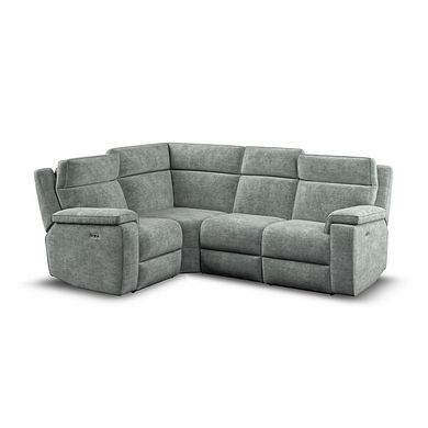 Selby Group 2 Electric Recliner with Power Headrest  Lumbar Support - Right Hand in Plush Silver Fabric