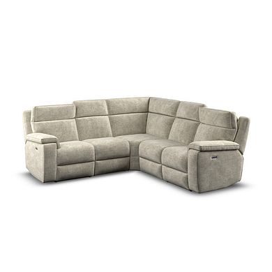 Selby Group 3 Electric Recliner with Power Headrest  Lumbar Support in Plush Beige Fabric