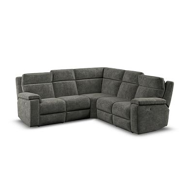 Selby Group 3 Electric Recliner with Power Headrest  Lumbar Support in Plush Charcoal Fabric