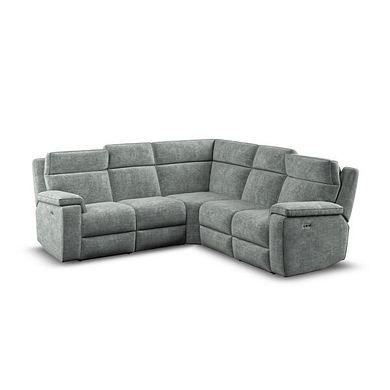 Selby Group 3 Electric Recliner with Power Headrest  Lumbar Support in Plush Silver Fabric