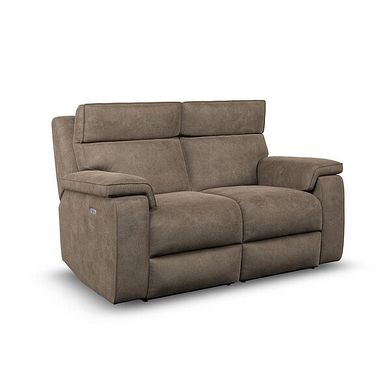 Selby Group 8 Electric Recliner with Power Headrest  Lumbar Support in Miller Earth Brown Fabric