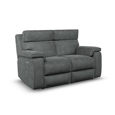 Selby Group 8 Electric Recliner with Power Headrest  Lumbar Support in Miller Grey Fabric