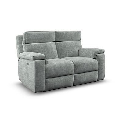 Selby Group 8 Electric Recliner with Power Headrest  Lumbar Support in Plush Silver Fabric