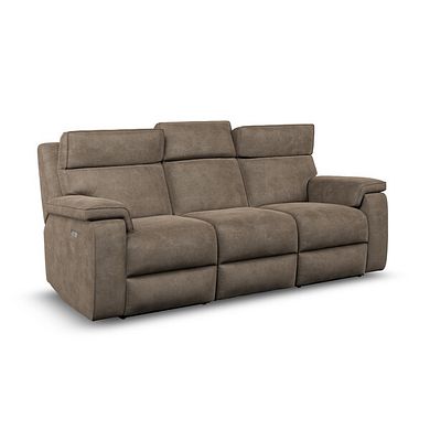 Selby Group 9 Electric Recliner with Power Headrest  Lumbar Support in Miller Earth Brown Fabric