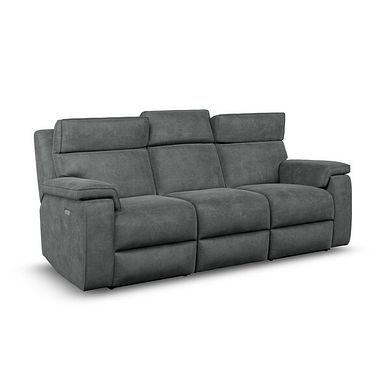 Selby Group 9 Electric Recliner with Power Headrest  Lumbar Support in Miller Grey Fabric