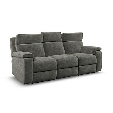 Selby Group 9 Electric Recliner with Power Headrest  Lumbar Support in Plush Charcoal Fabric