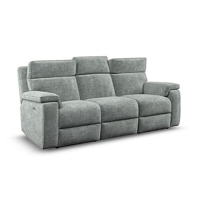 Selby Group 9 Electric Recliner with Power Headrest  Lumbar Support in Plush Silver Fabric