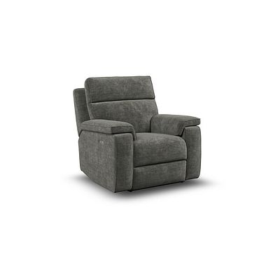 Selby Power Recliner Armchair with Power Headrest in Plush Charcoal Fabric