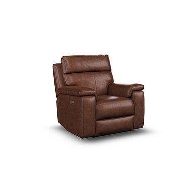 Selby Power Recliner Armchair with Power Headrest in Virgo Chestnut Leather