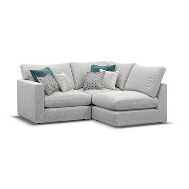 Malvern 3 Seat Left Hand Modular Corner Sofa in Silver fabric - Group 6