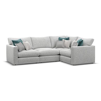 Malvern 4 Seat Modular Corner Sofa in Silver fabric - Group 2