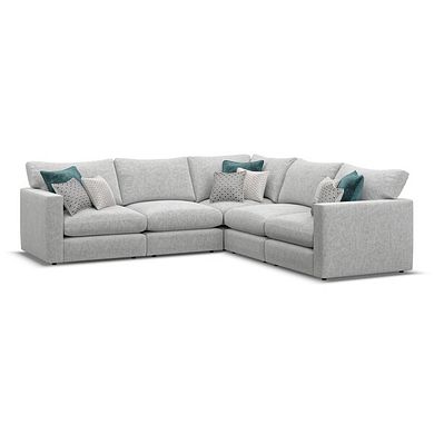 Malvern 5 Seat Modular Corner Sofa in Silver fabric - Group 3