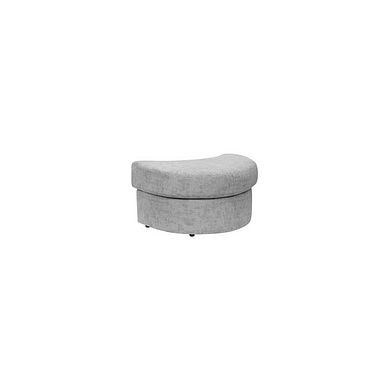 Malvern Half Moon Footstool in Silver fabric