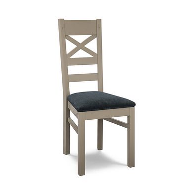 St Ives Light Grey Painted Chair with Verona Charcoal Fabric Seat