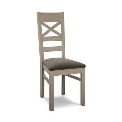 St Ives Light Grey Painted Chair with Verona Chocolate Fabric Seat