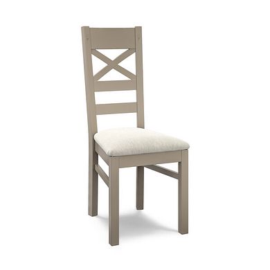 St Ives Light Grey Painted Chair with Verona Cream Fabric Seat