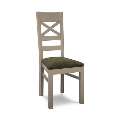 St Ives Light Grey Painted Chair with Verona Green Fabric Seat