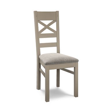 St Ives Light Grey Painted Chair with Verona Mocha Fabric Seat