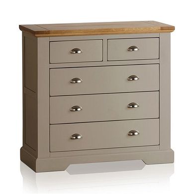 St Ives Natural Oak and Light Grey Painted 2+3 Drawer Chest