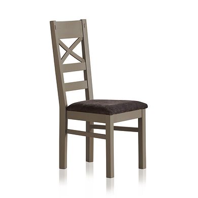 St Ives Light Grey Painted Chair with Plain Charcoal Fabric Seat