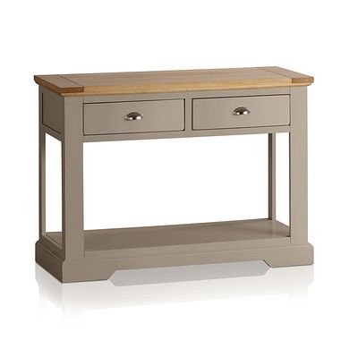 St Ives Natural Oak and Light Grey Painted Console Table