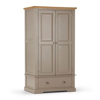 St Ives Natural Oak and Light Grey Painted Double Wardrobe