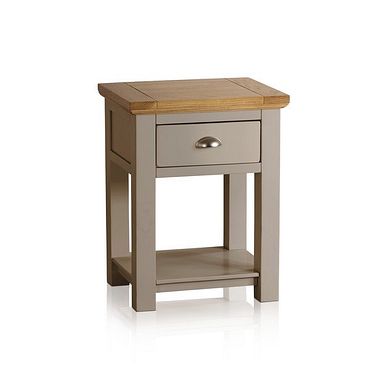 St Ives Natural Oak and Light Grey Painted Lamp Table