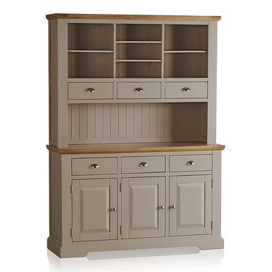 St Ives Natural Oak and Light Grey Painted Large Dresser