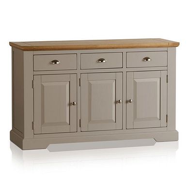 St Ives Natural Oak and Light Grey Painted Large Sideboard